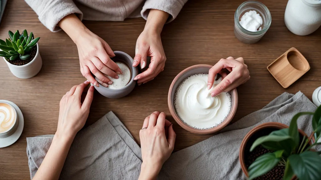 Rincón tranquilo para el skincare en casa de un sábado limeño, con una planta y libros bajo luz gris